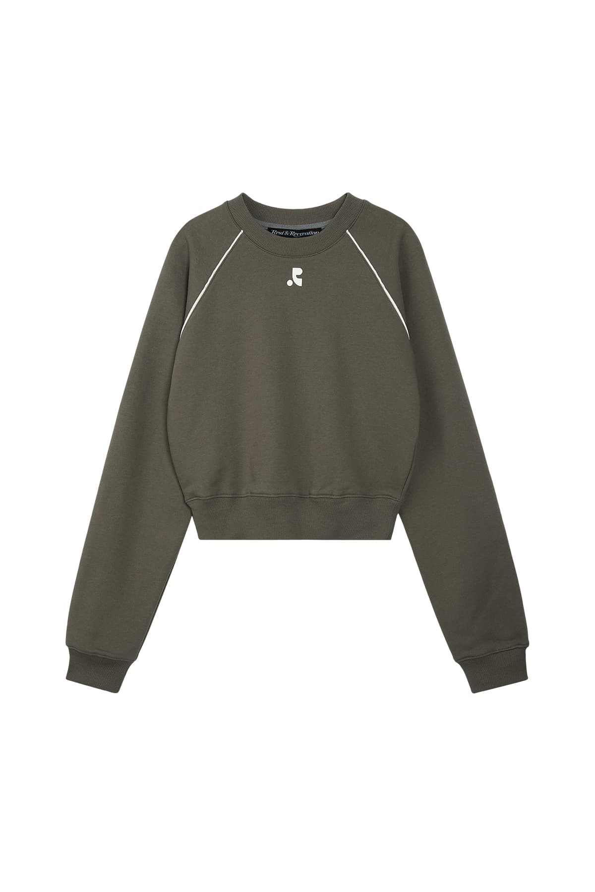 CROPPED RAGLAN SWEATSHIRT - DARK GREY