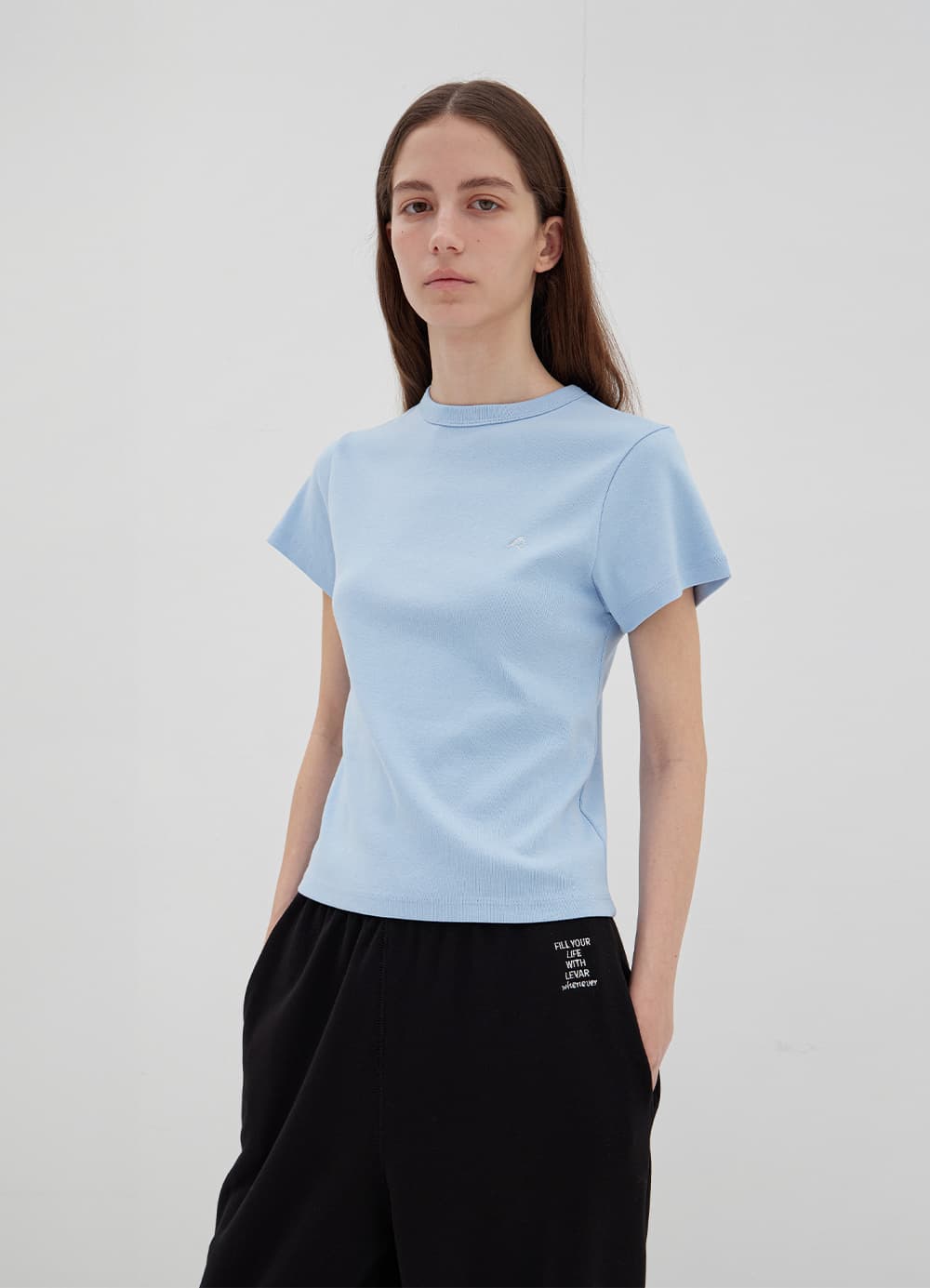 De Base Cotton T-Shirt - Sky Blue