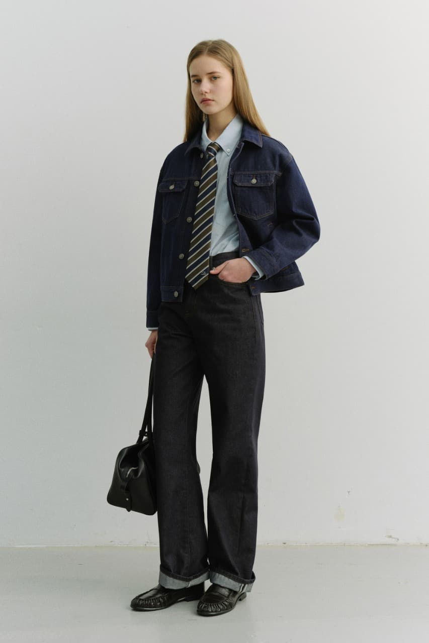 UNISEX DENIM TRUCKER JACKET INDIGO NAVY_UDJU6A108N1