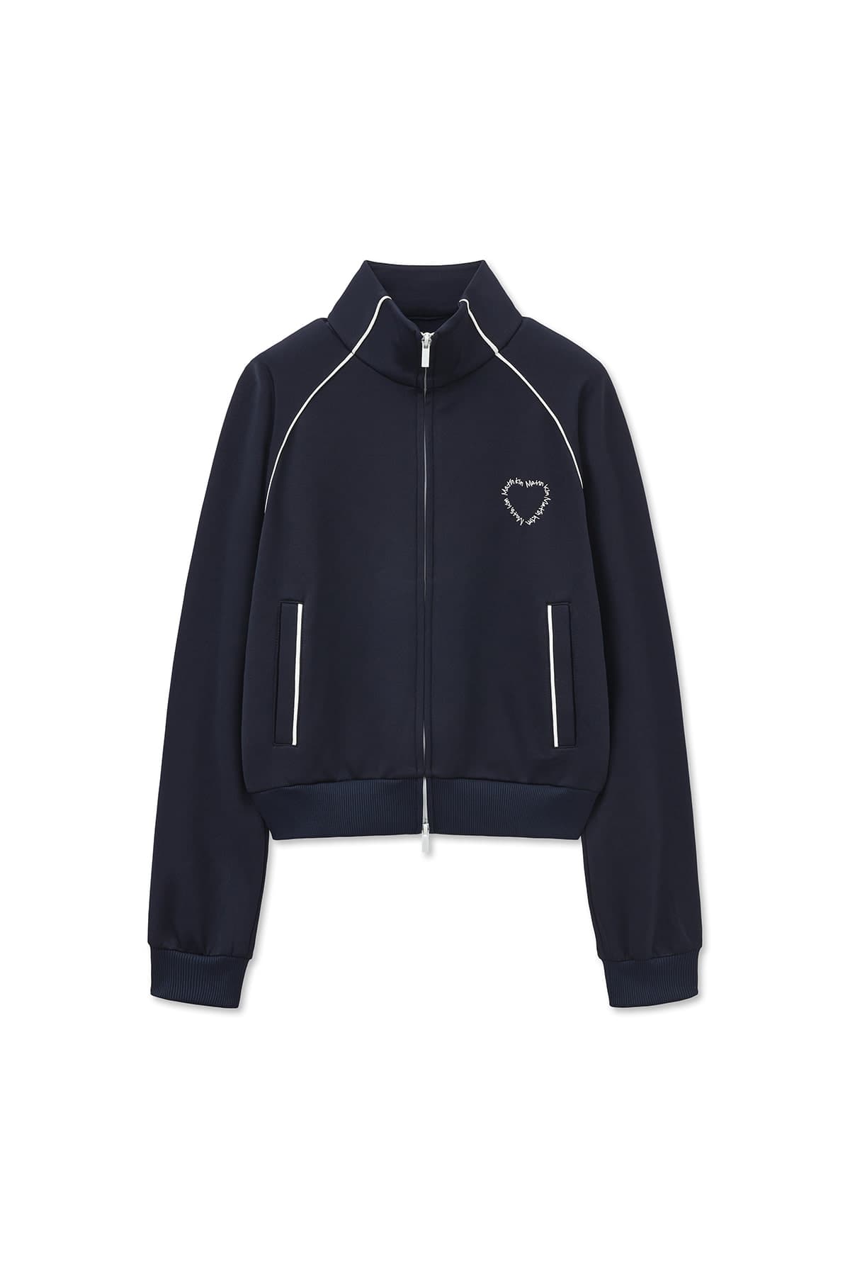 HEART LOGO TRACK JUMPER IN NAVY