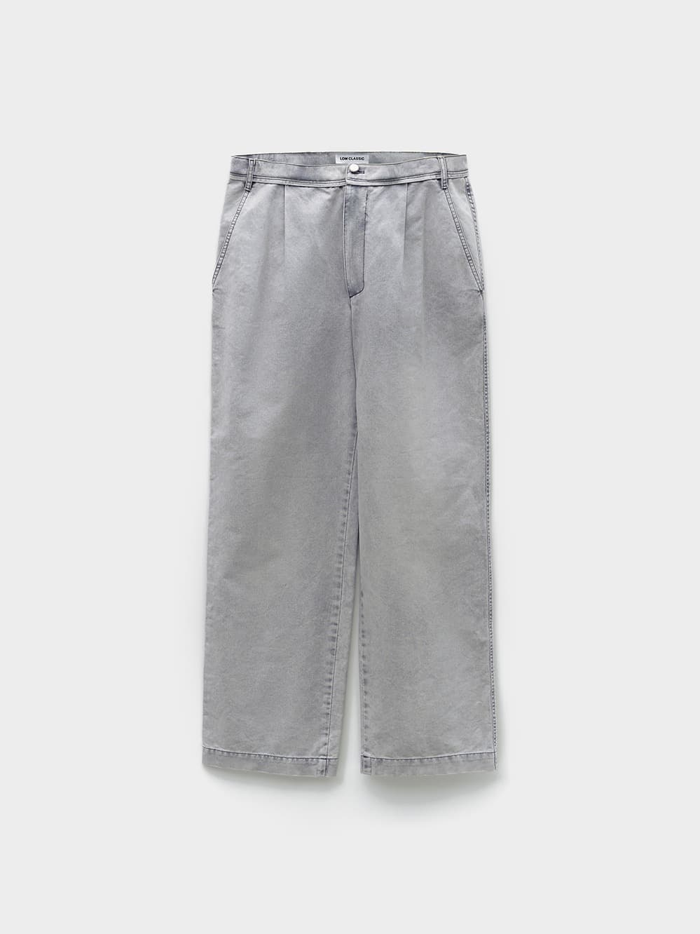 Drawstring Washed Cotton Pants_Light Grey
