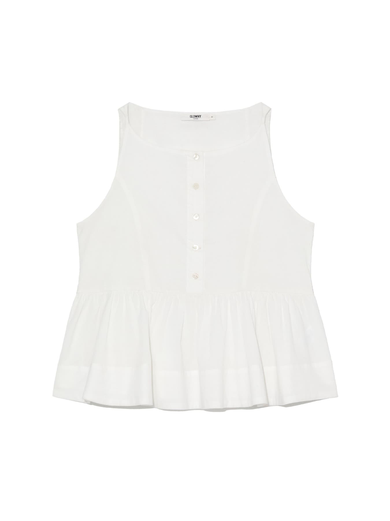 G RUFFLED BUTTON BLOUSE (IVORY)