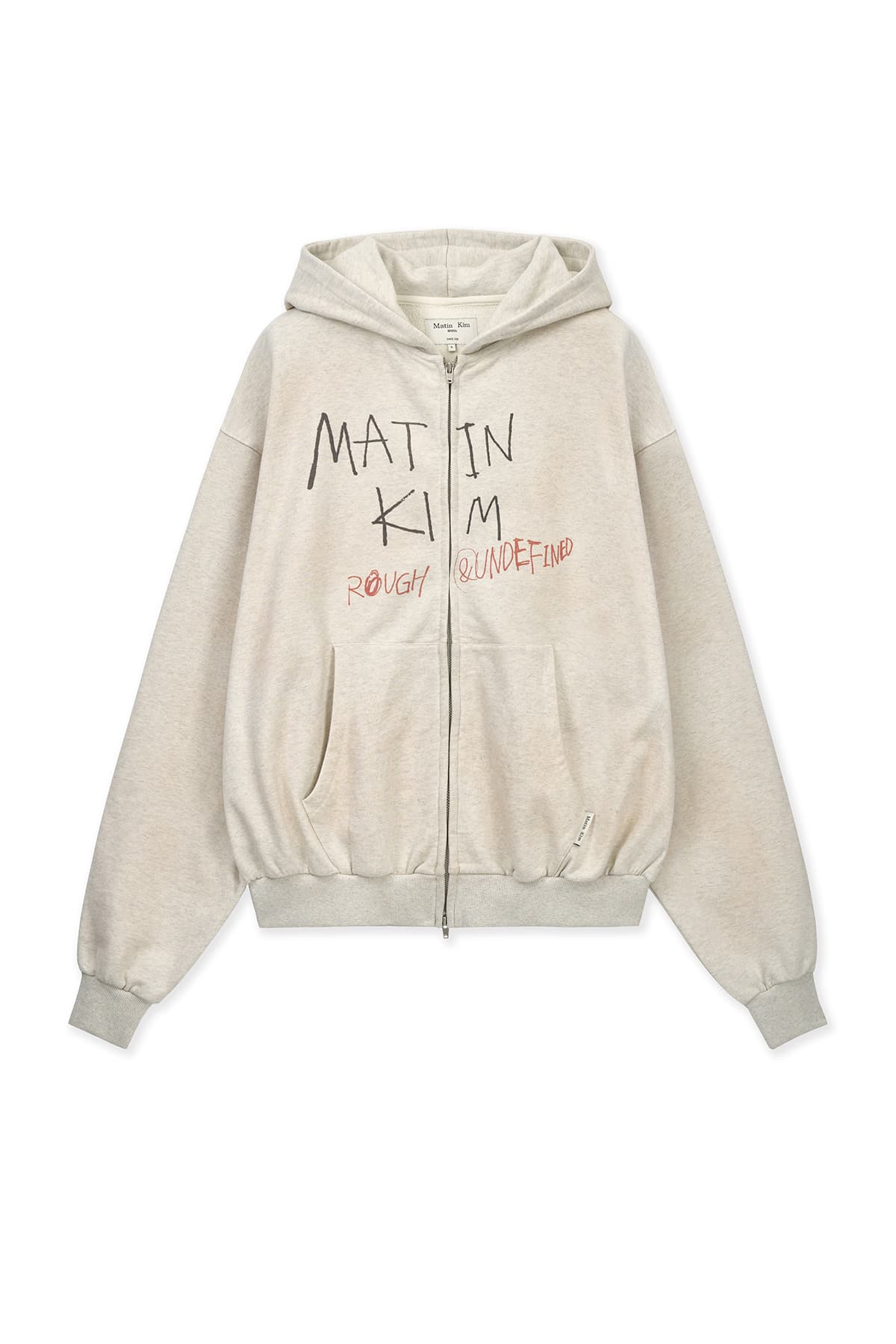 VINTAGE WASHED GRAFFITI HOODY ZIP UP IN BEIGE