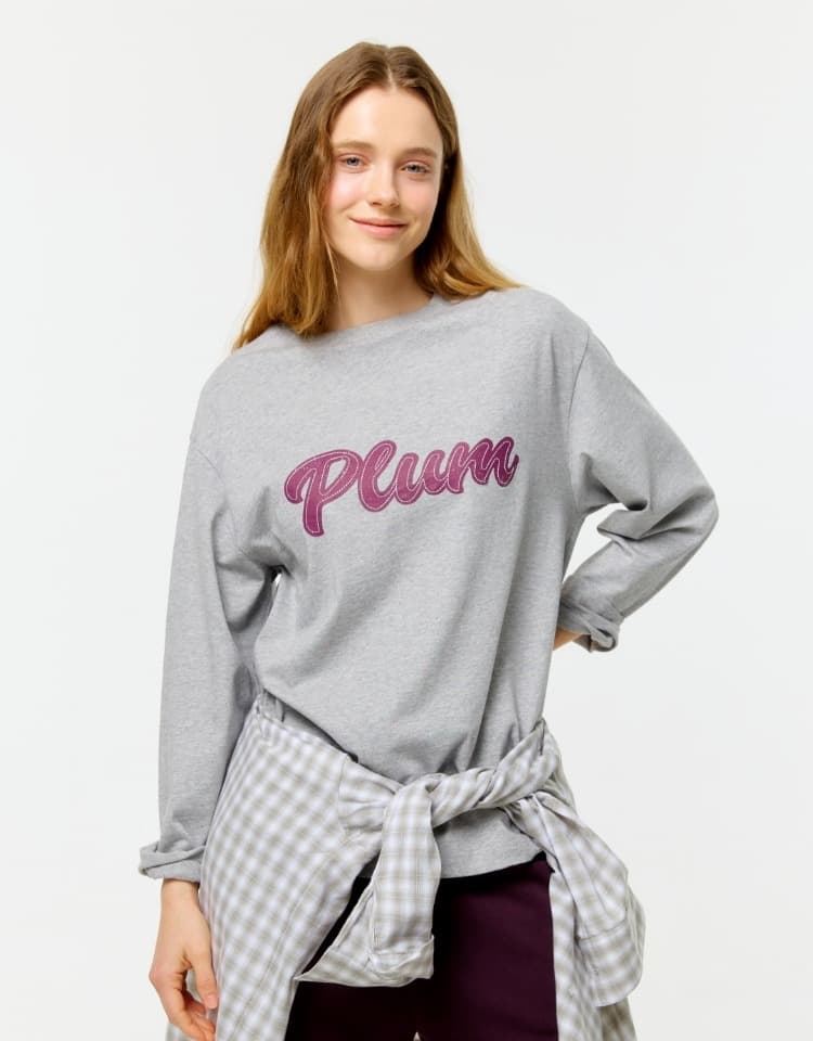 plum t-shirt - melange grey