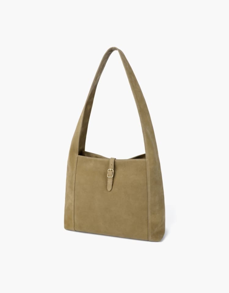 suede buckle bag (shoulder) - beige