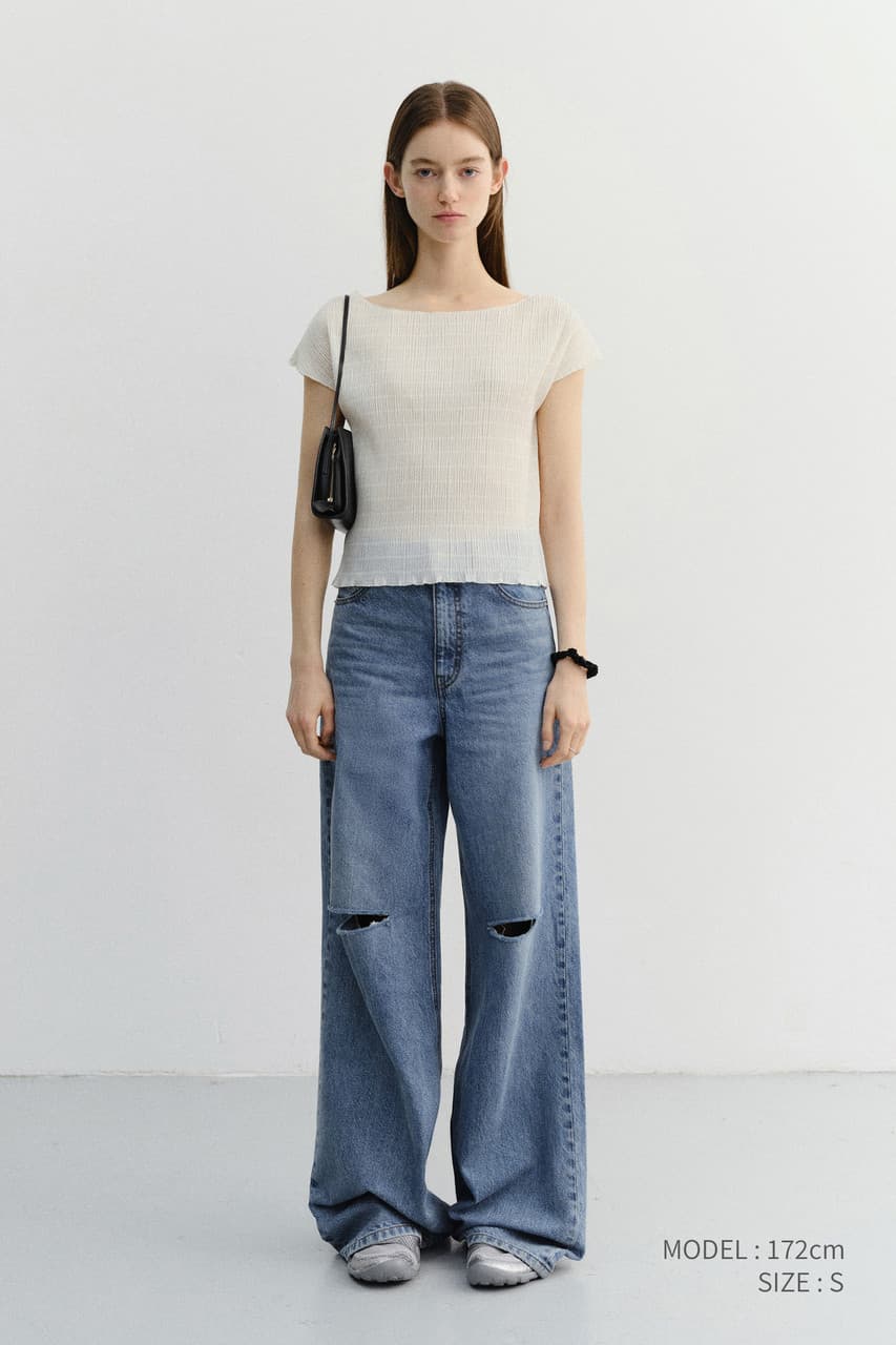 PLEATS BLOUSE IVORY_UDBL6B229IV