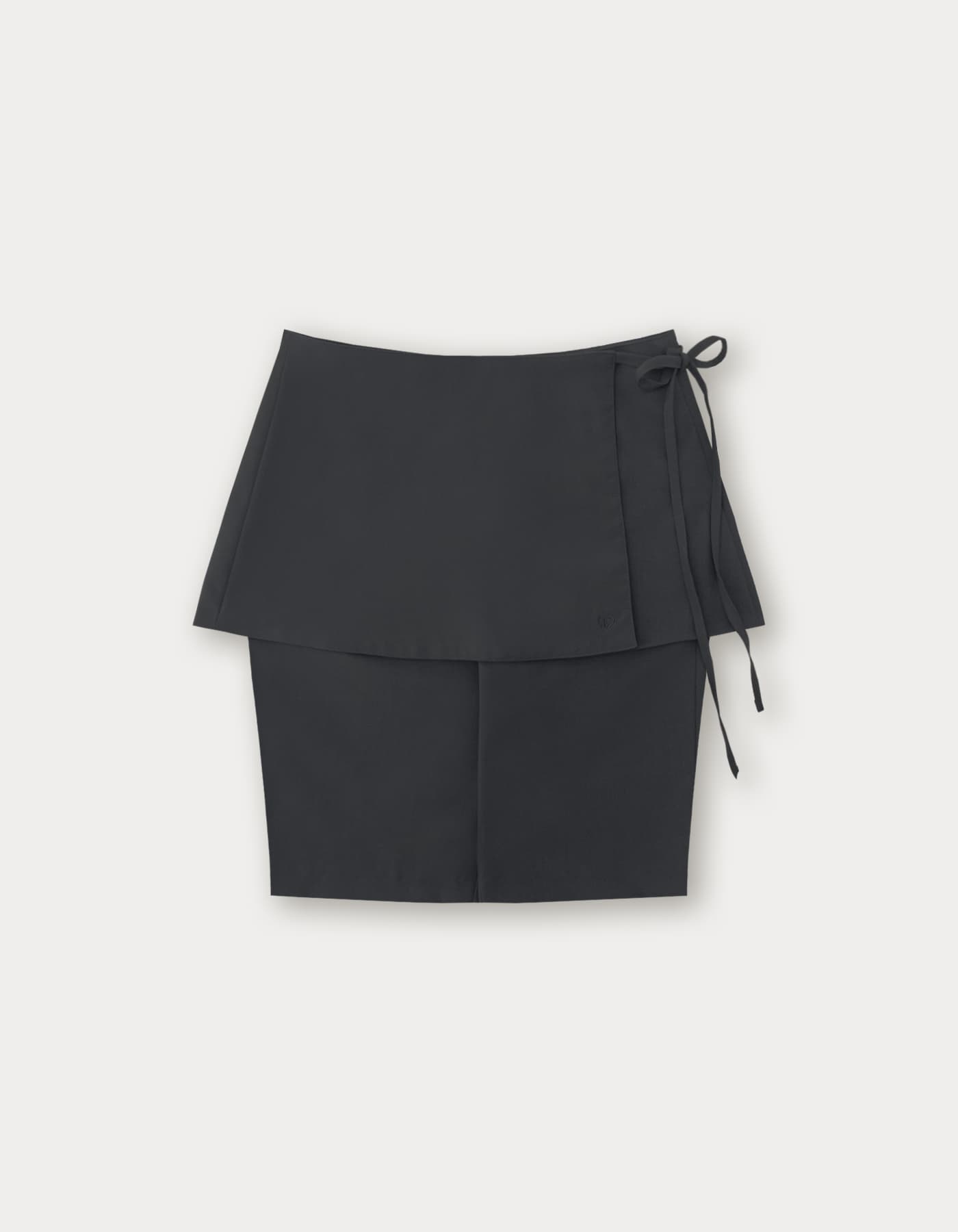 Biker Layered Skirt Pants - Charcoal