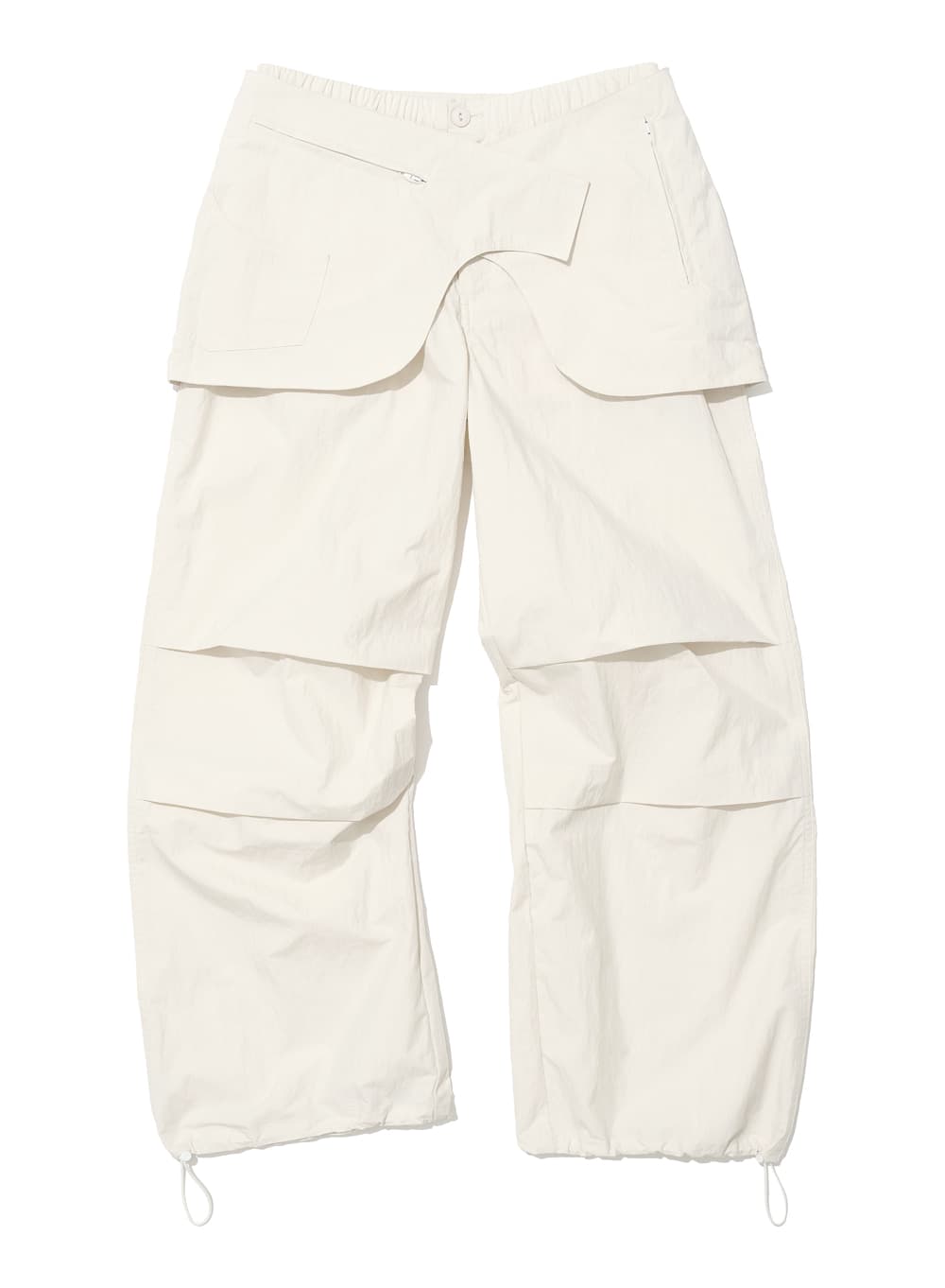 BELTED LAYERED PARACHUTE PANTS_IVORY