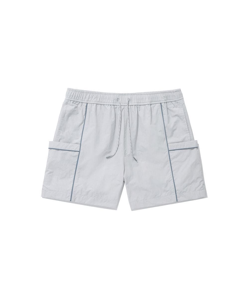 우먼 파이핑 포켓 셋업 쇼츠 Light Gray