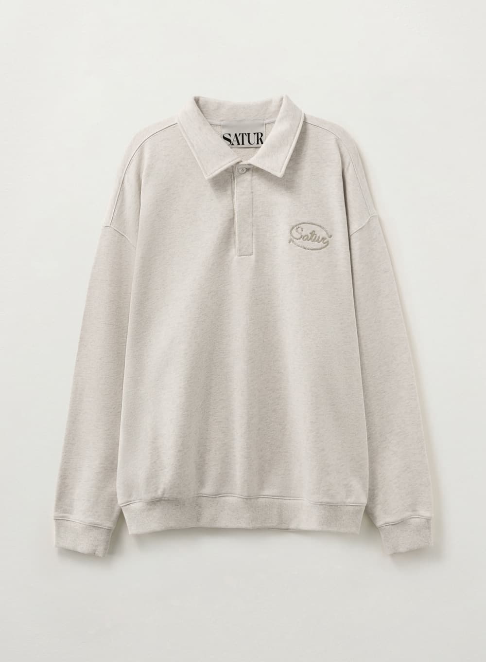 Rope Logo Loose Fit Collar Sweatshirt - Melange Ivory