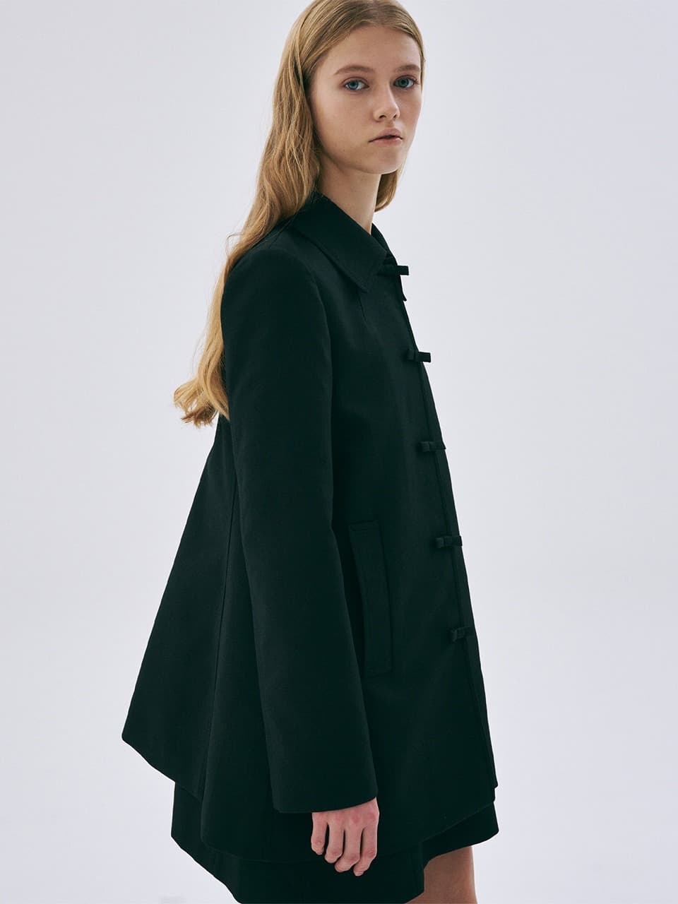 RIBBON A LINE JACKET_BLACK