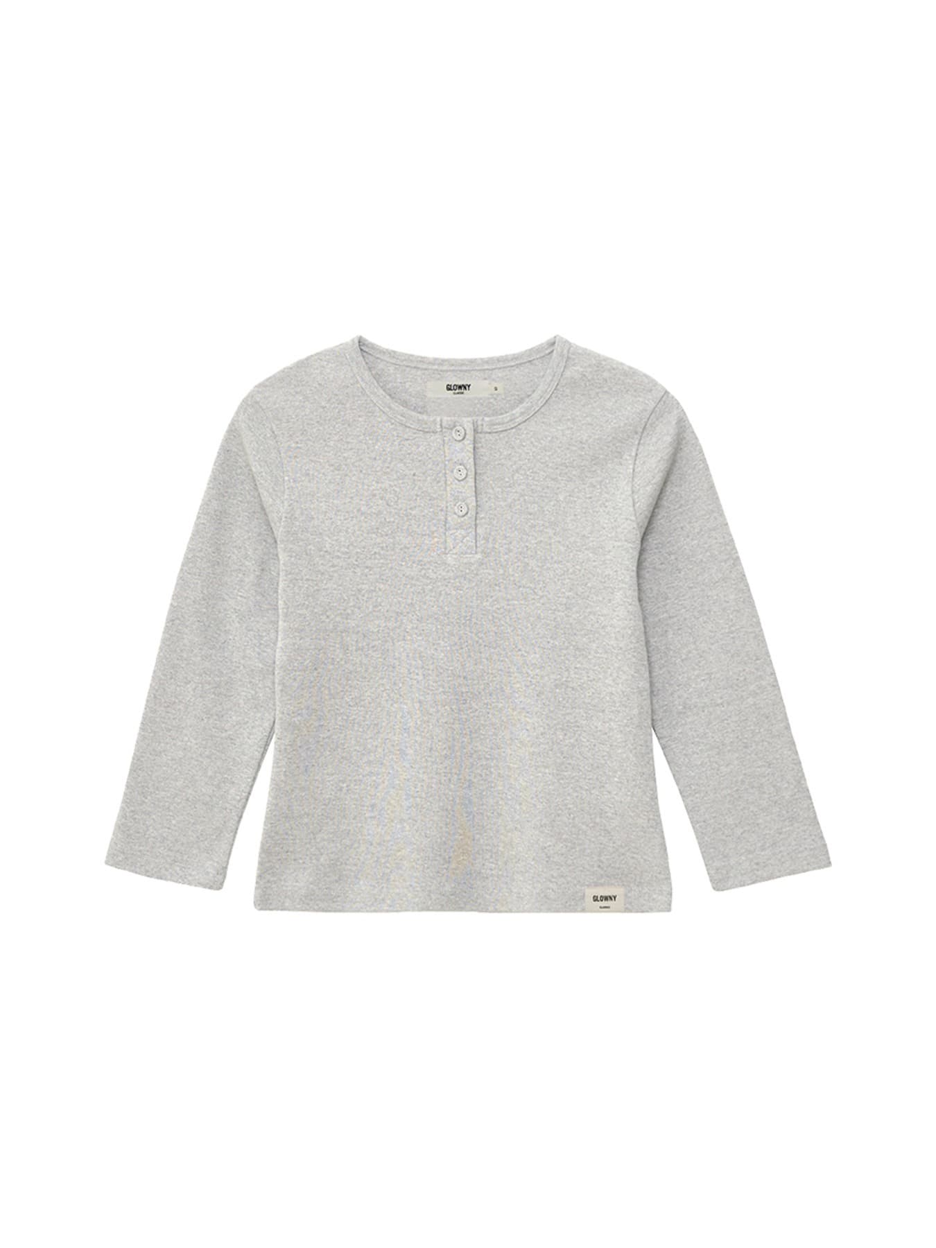 3/4 BUTTON FLY TEE (MELANGE GRAY)