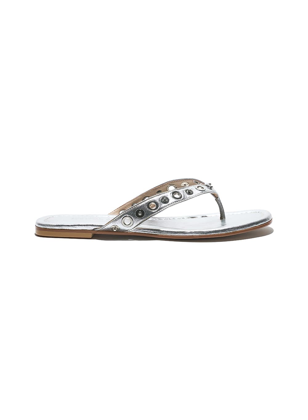 STUD POINTED FILP-FLOPS_SILVER