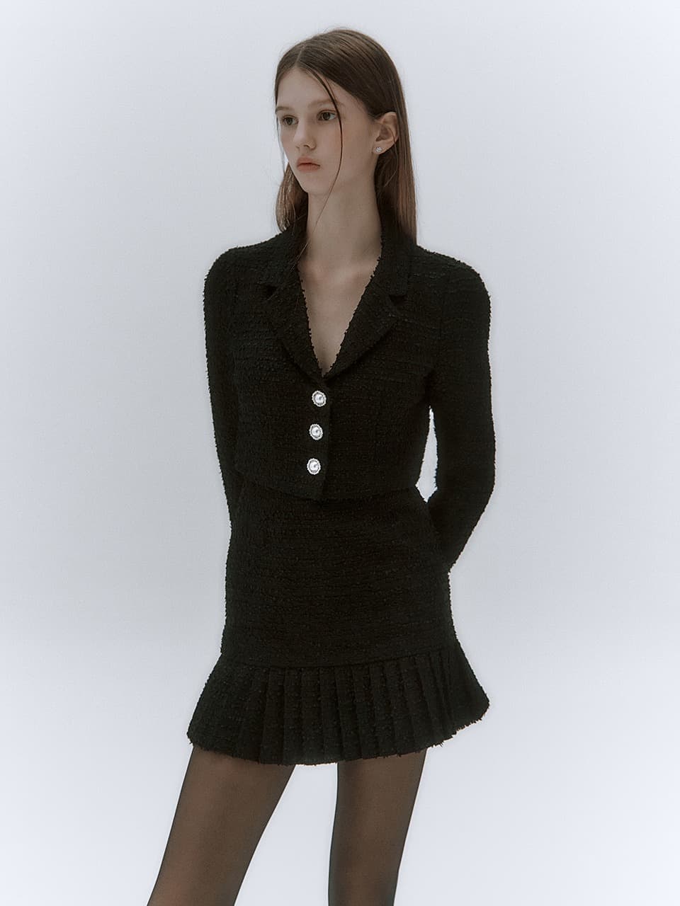 Gracie tweed pleated mini skirt(3colors)
