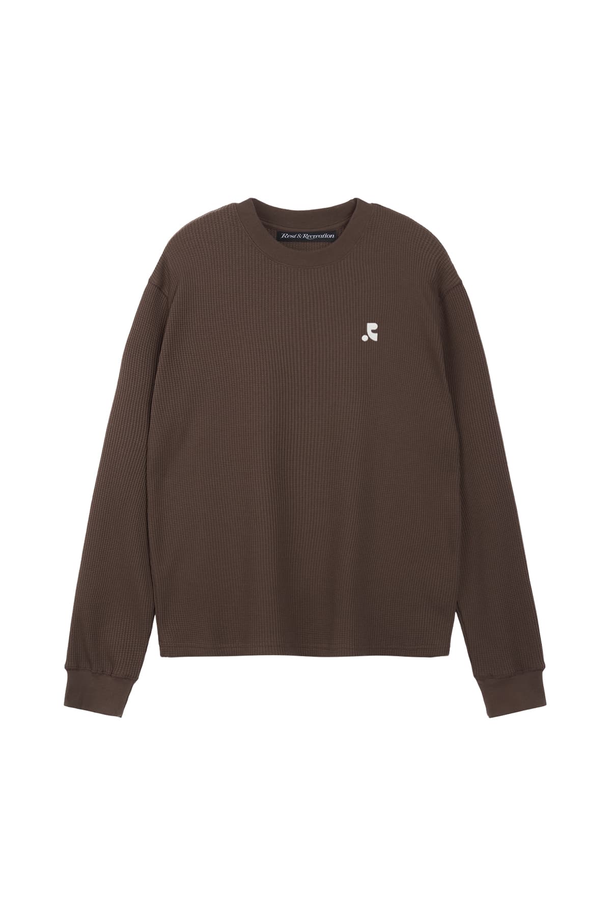 WAFFLE CREWNECK T-SHIRT - BROWN