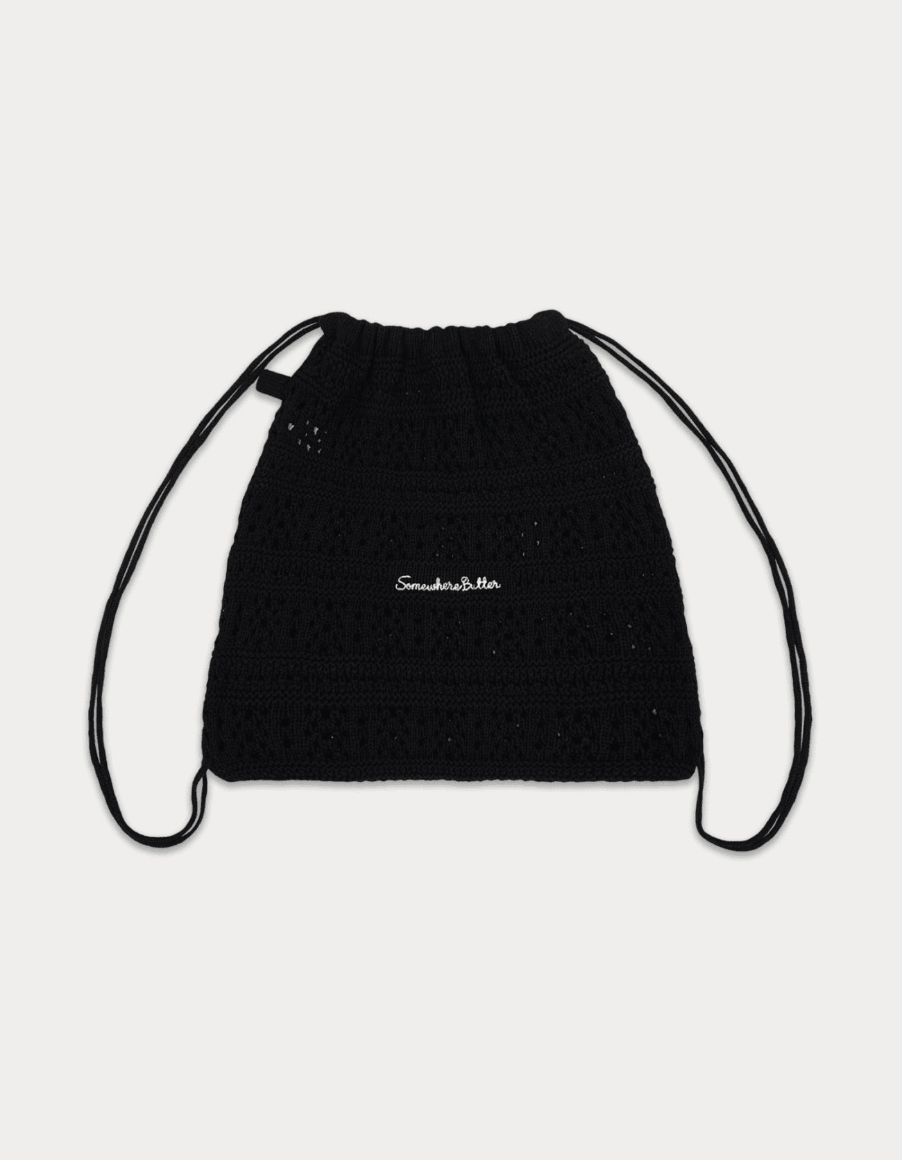 Yogurt knit string bag - black