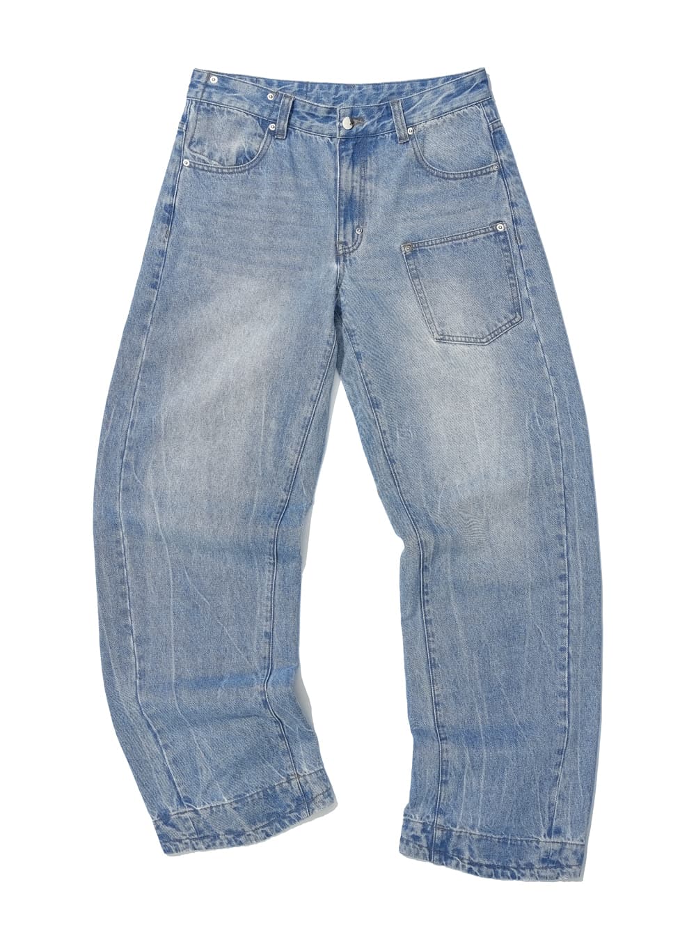 POCKET CINCH-BACK CURVED JEANS_MID BLUE