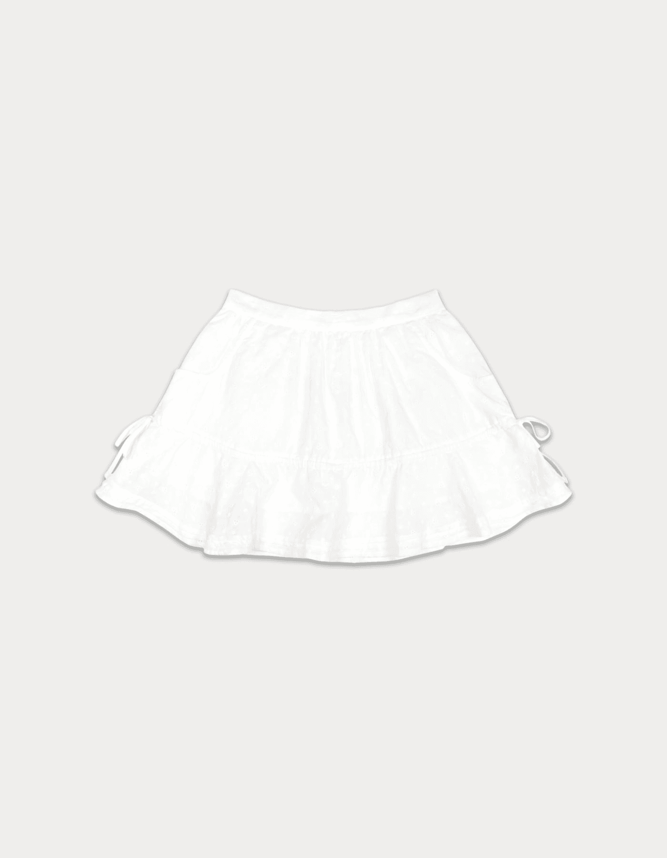 3th / Floral ribbon cancan skirt - ivory