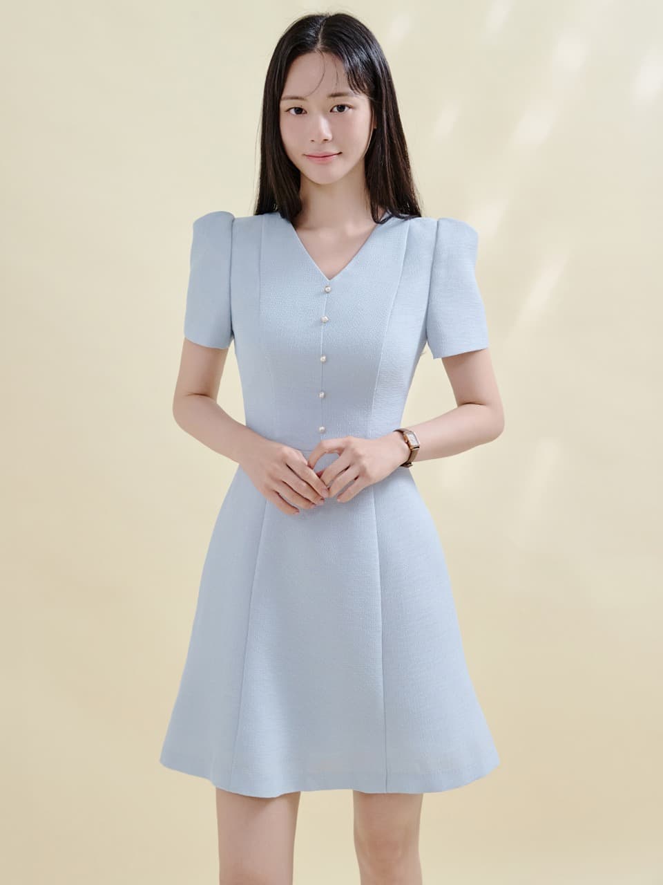 Letizia Button Half Sleeve Mini Dress