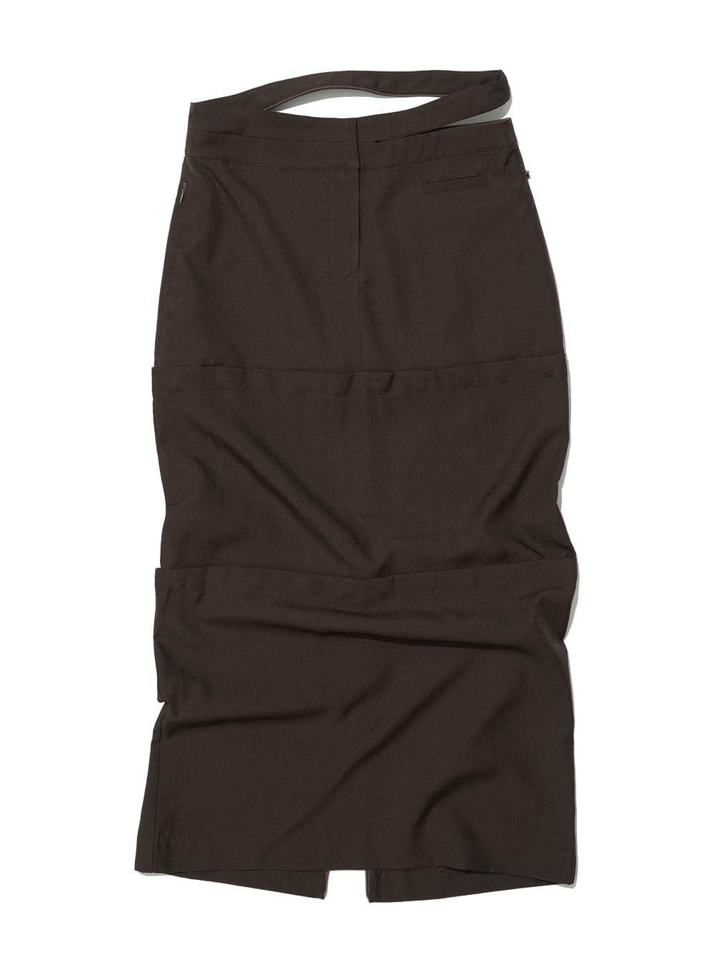 MULTIWAY DOUBLE WAIST TRANSFORN SKIRT_BROWN
