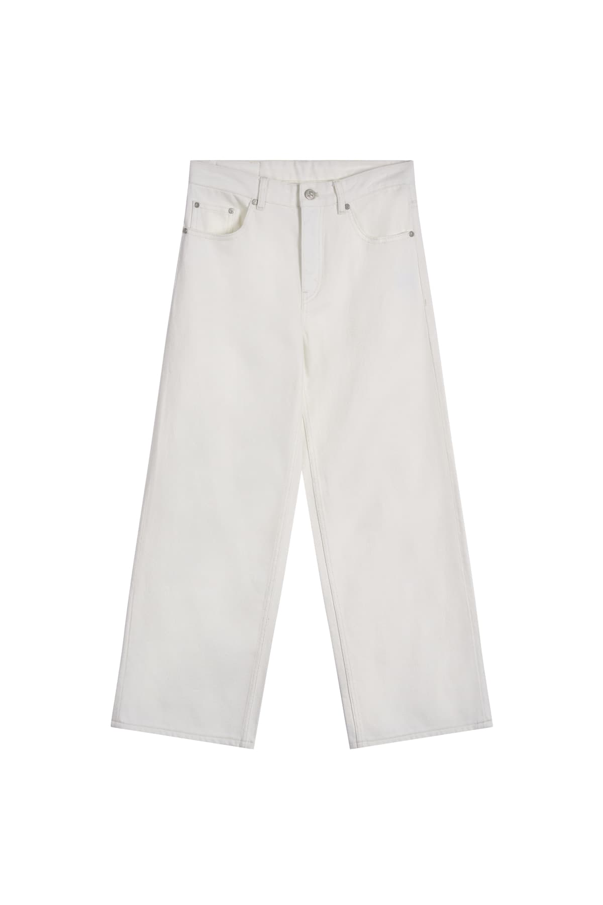 LOW RISE STITCH JEANS - WHITE