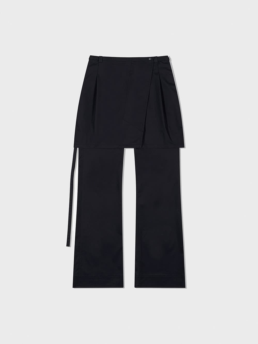 New Layered Wrap Skirt Pants_Navy