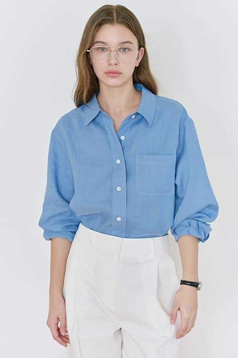 25N linen classic shirts [BL]