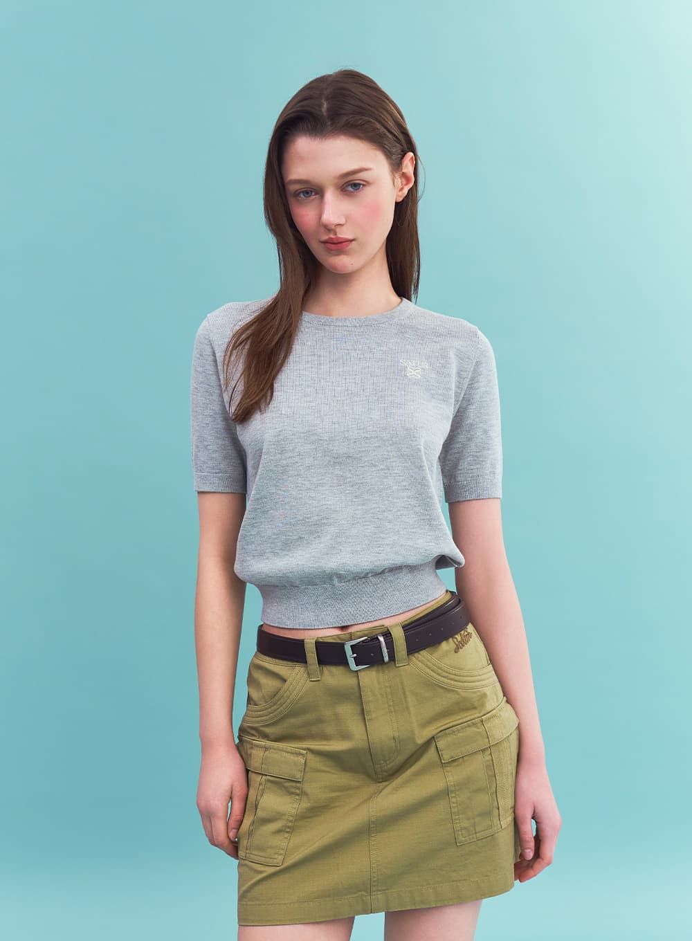 (W) Loren Fine Half Knit - Melange Gray