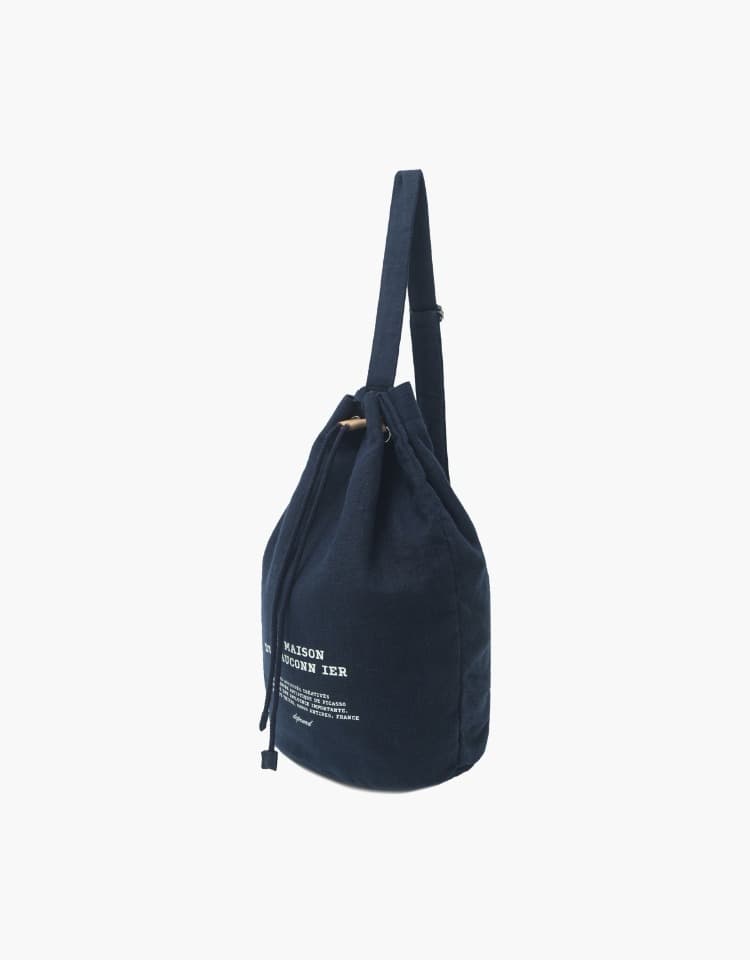 antibes drawstring bag (linen) - navy
