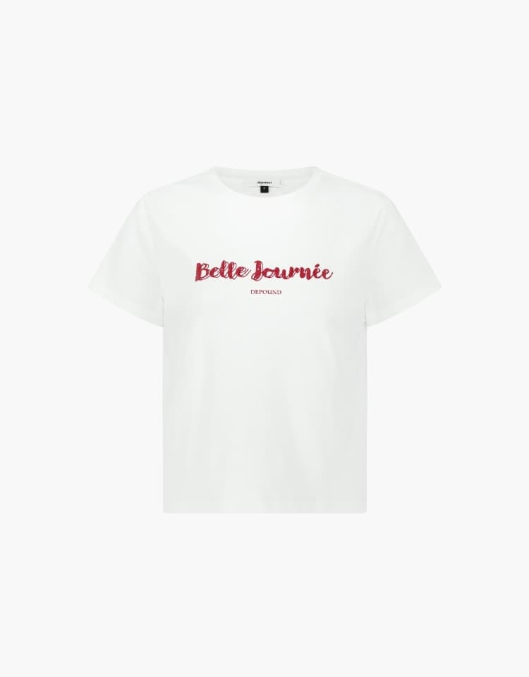 graphic slim t-shirt - ivory