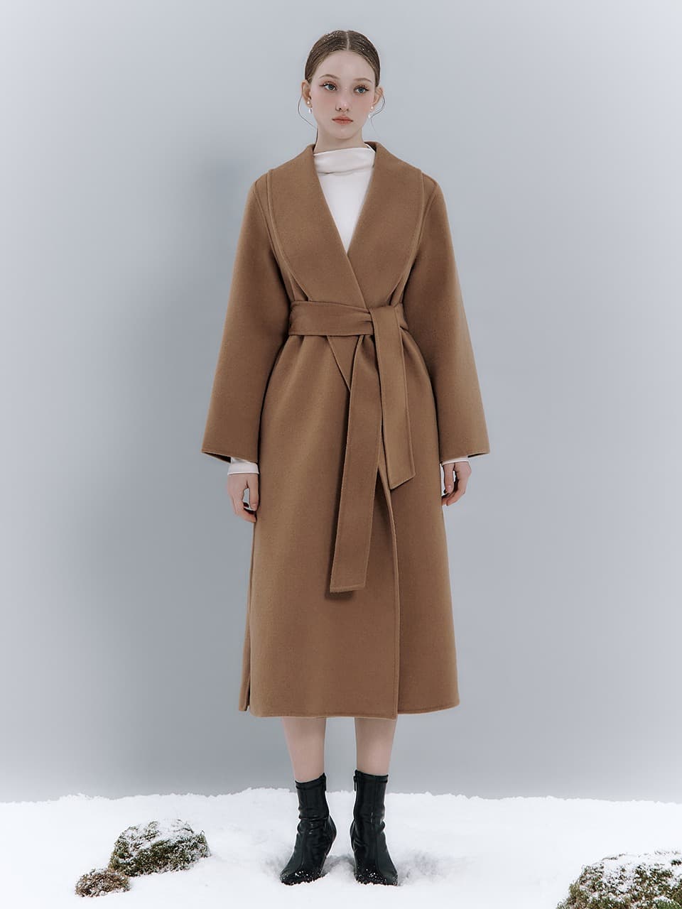 Elina silk-cashmere coat_Camel