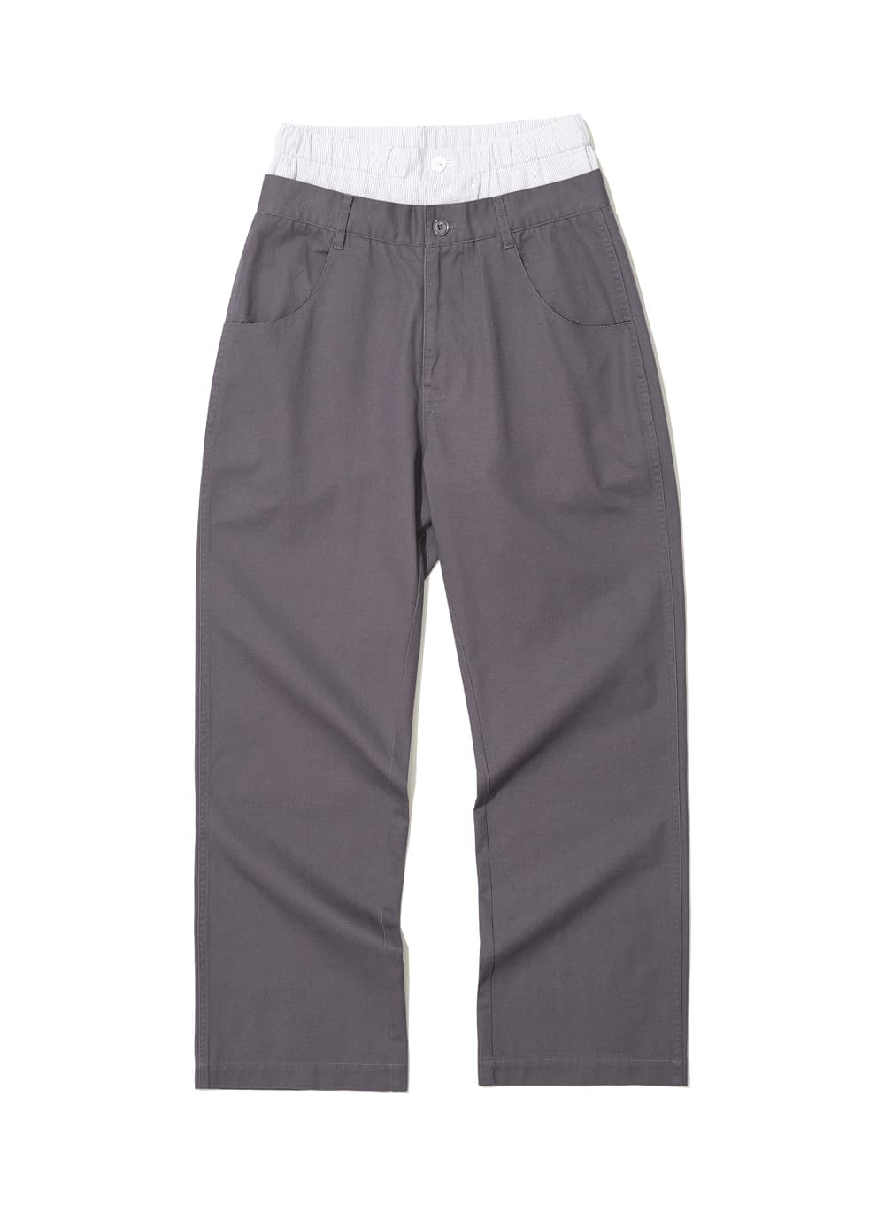 DOUBLE WAIST CHINO PANTS_CHARCOAL