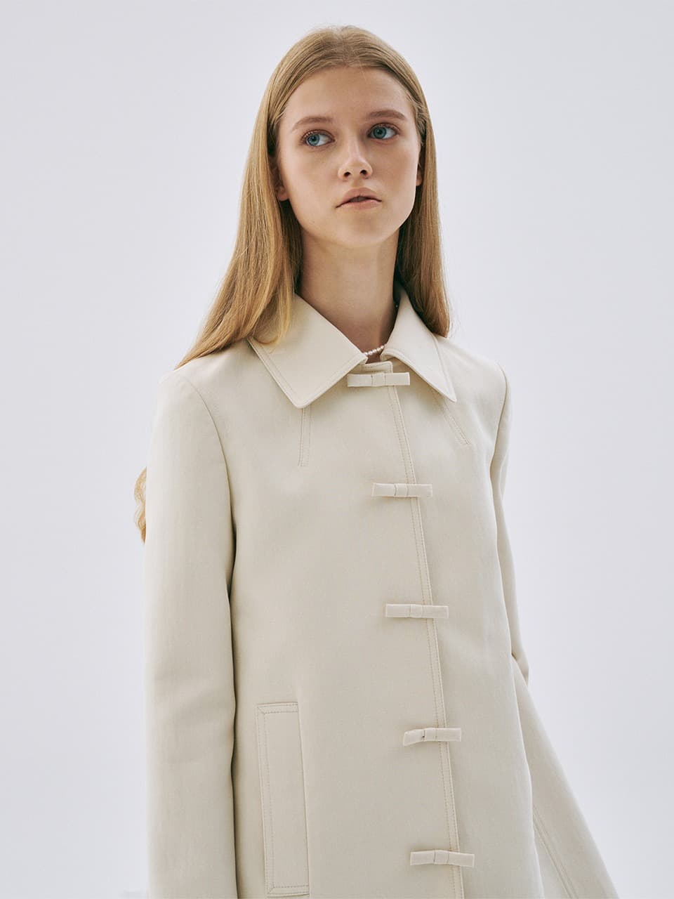RIBBON A LINE JACKET_CREAM