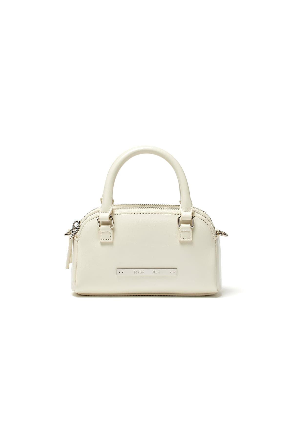 DOUBLE ZIPPER MINI CROSS BAG IN WHITE