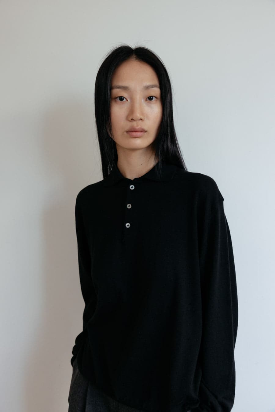 Cotton Loose Collar Knit (Black)
