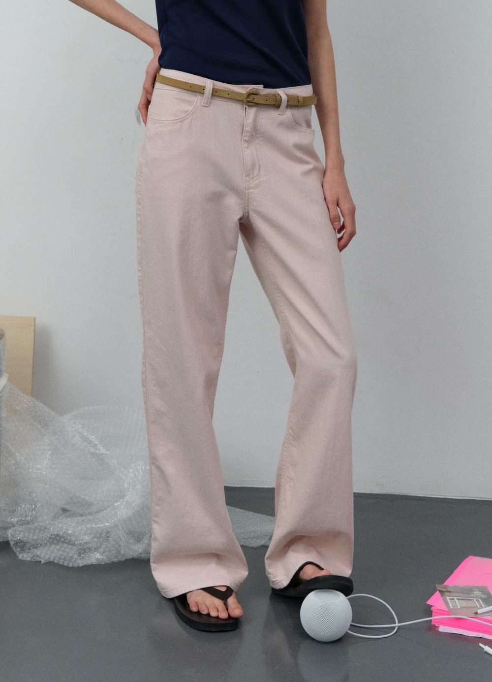 Relaxed Light Cotton Pants - Blush Pink