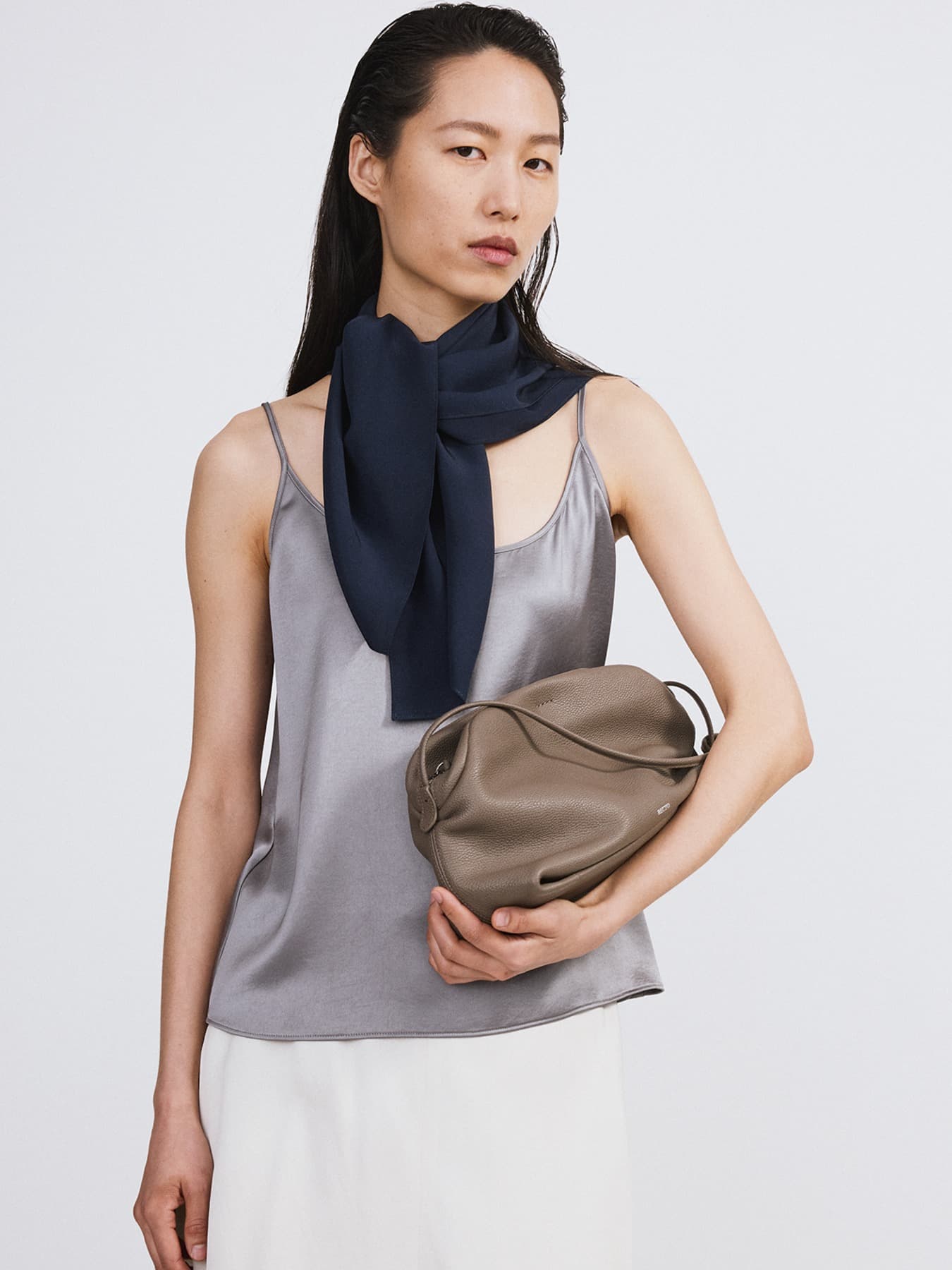 BACK DRAPE CAMISOLE TOP (STONE GREY)