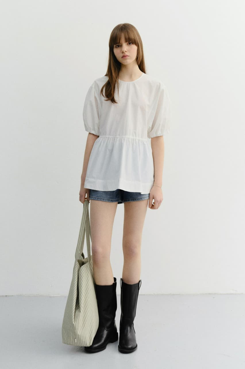 RIBBONED BACK SLIT BLOUSE WHITE_UDBL6B227WT