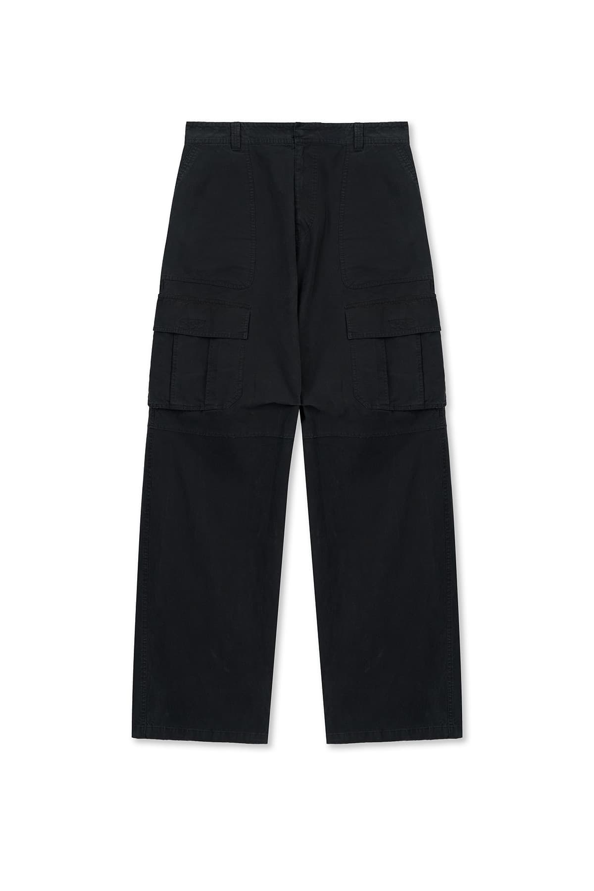 MULTI POCKET UTILITY WIDE PANTS IN BLACK