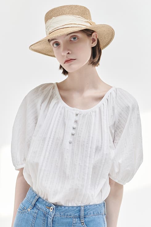 25N summer lovesome blouse [WH/ST]