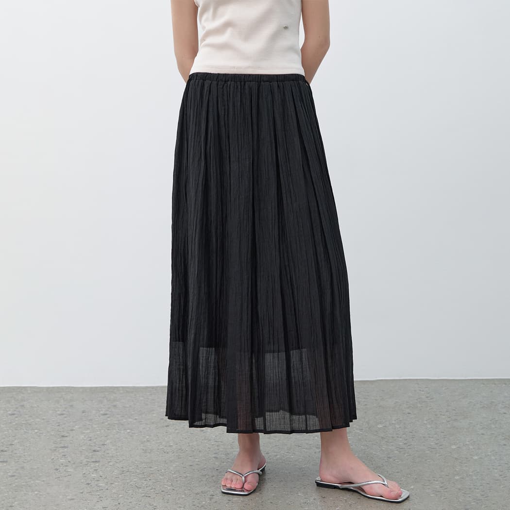 (SK-5018)MOIRE RIBBON STRING SKIRT