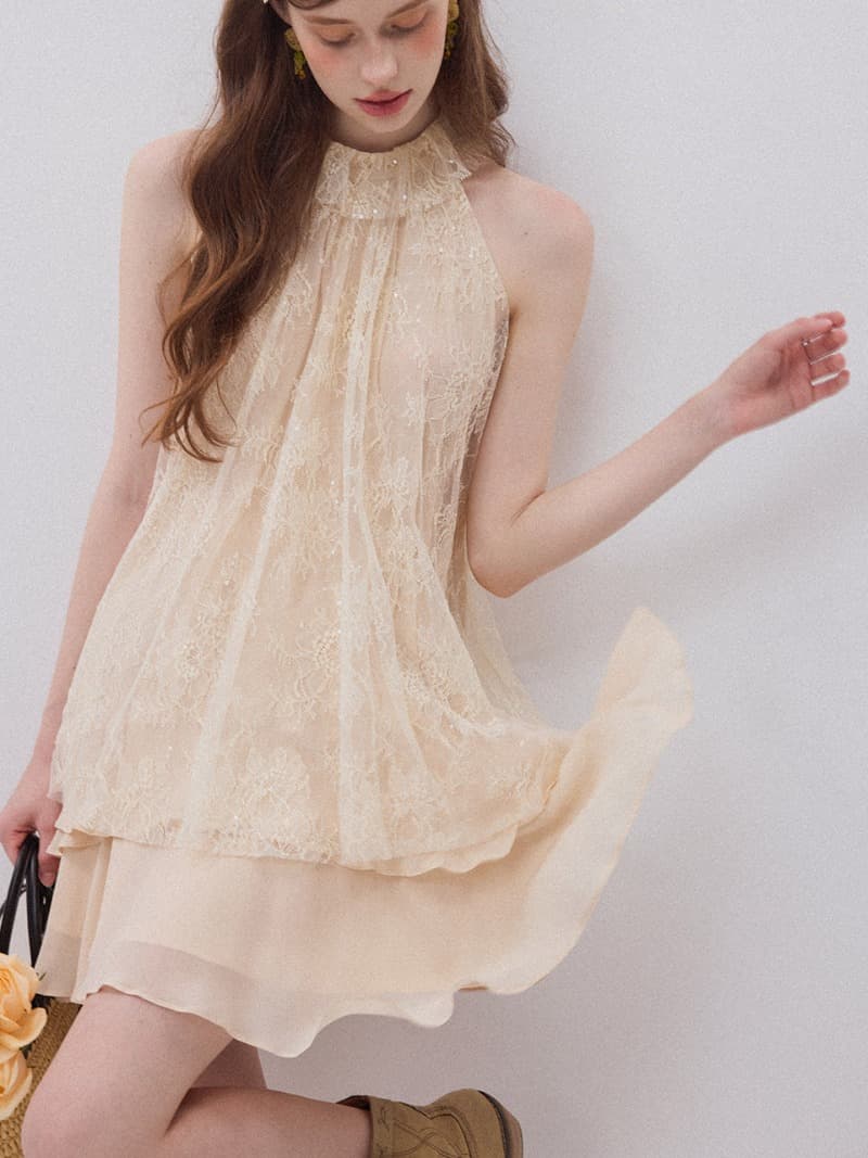 오드 레이스 쉬폰 블라우스