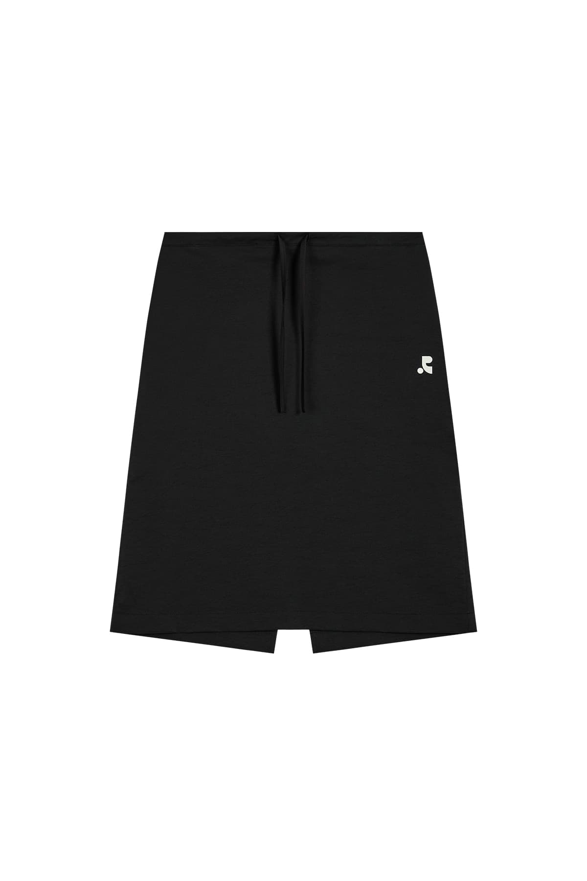 COTTON NYLON MIDI SKIRT - BLACK