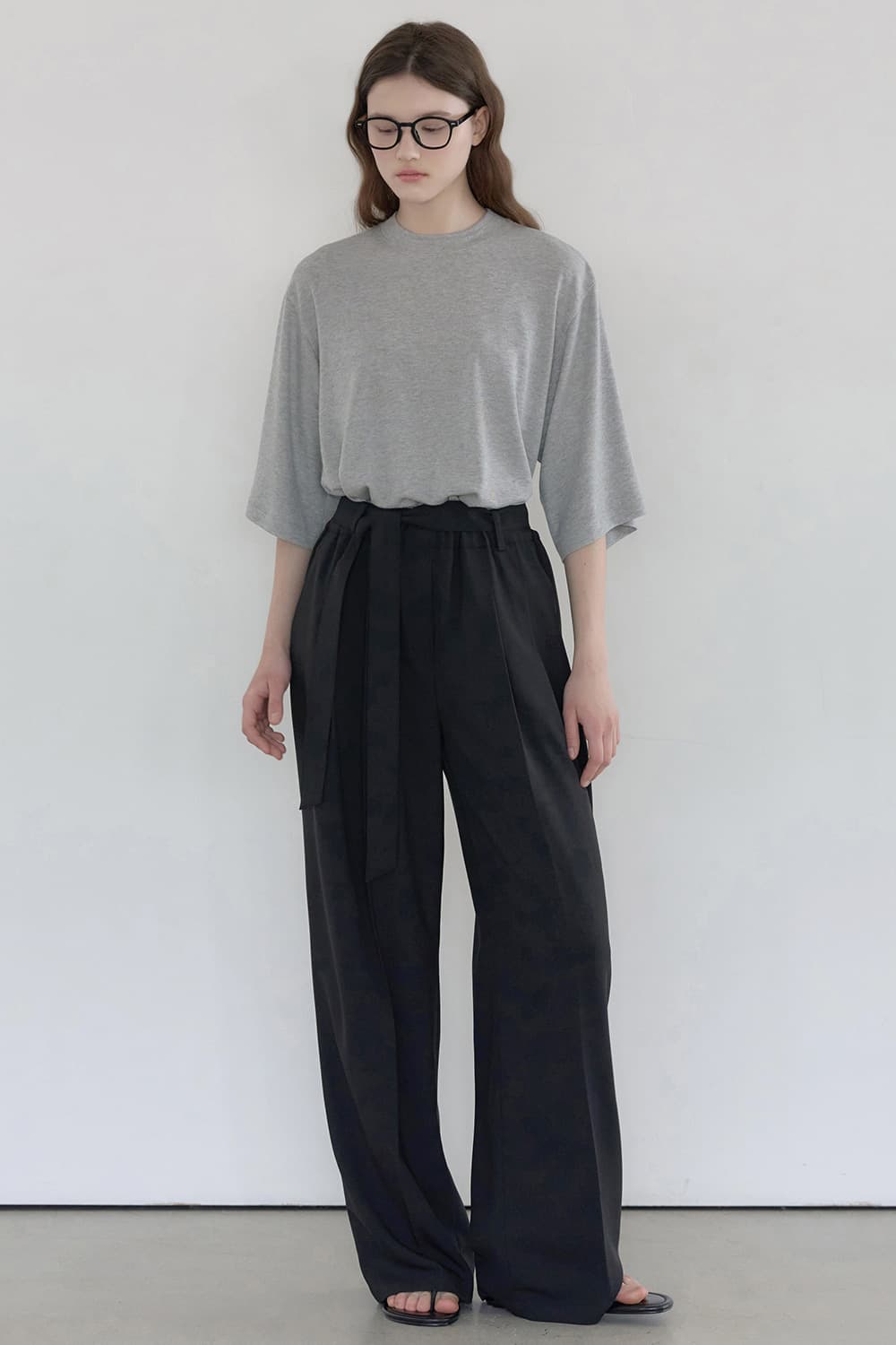 Two-tuck fluid elastic wide pant 2colors [N6MPT03]