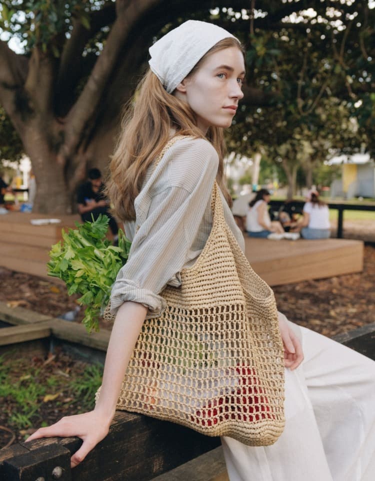 natural net bag (shoulder) - natural
