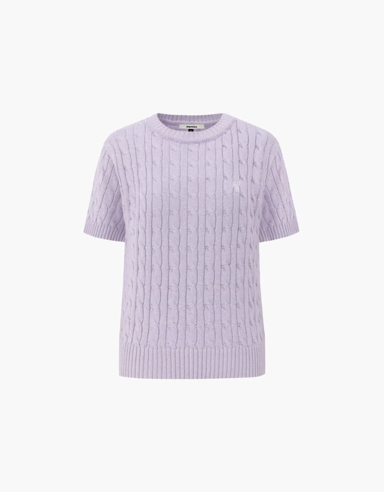 half sleeve cable knit - light violet