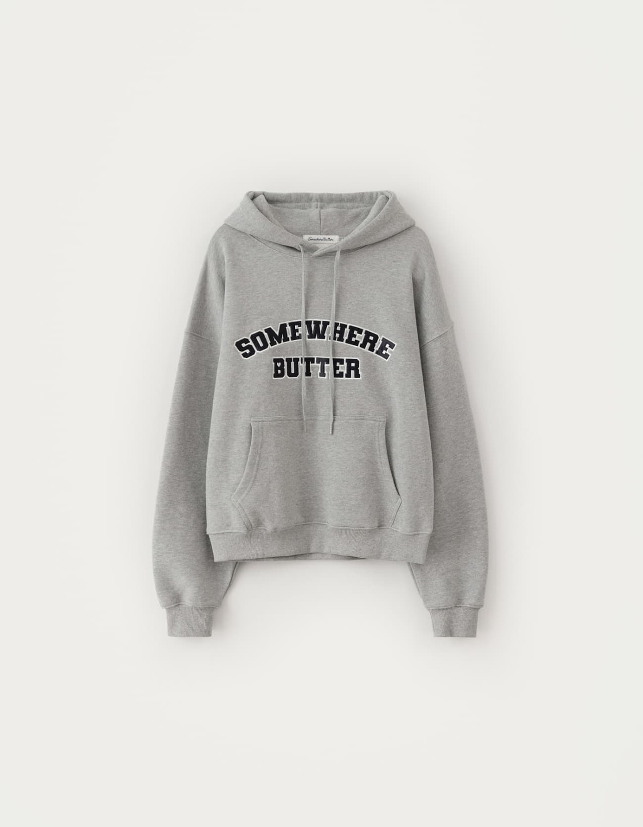 Satin Heart Logo Hoodie - Grey