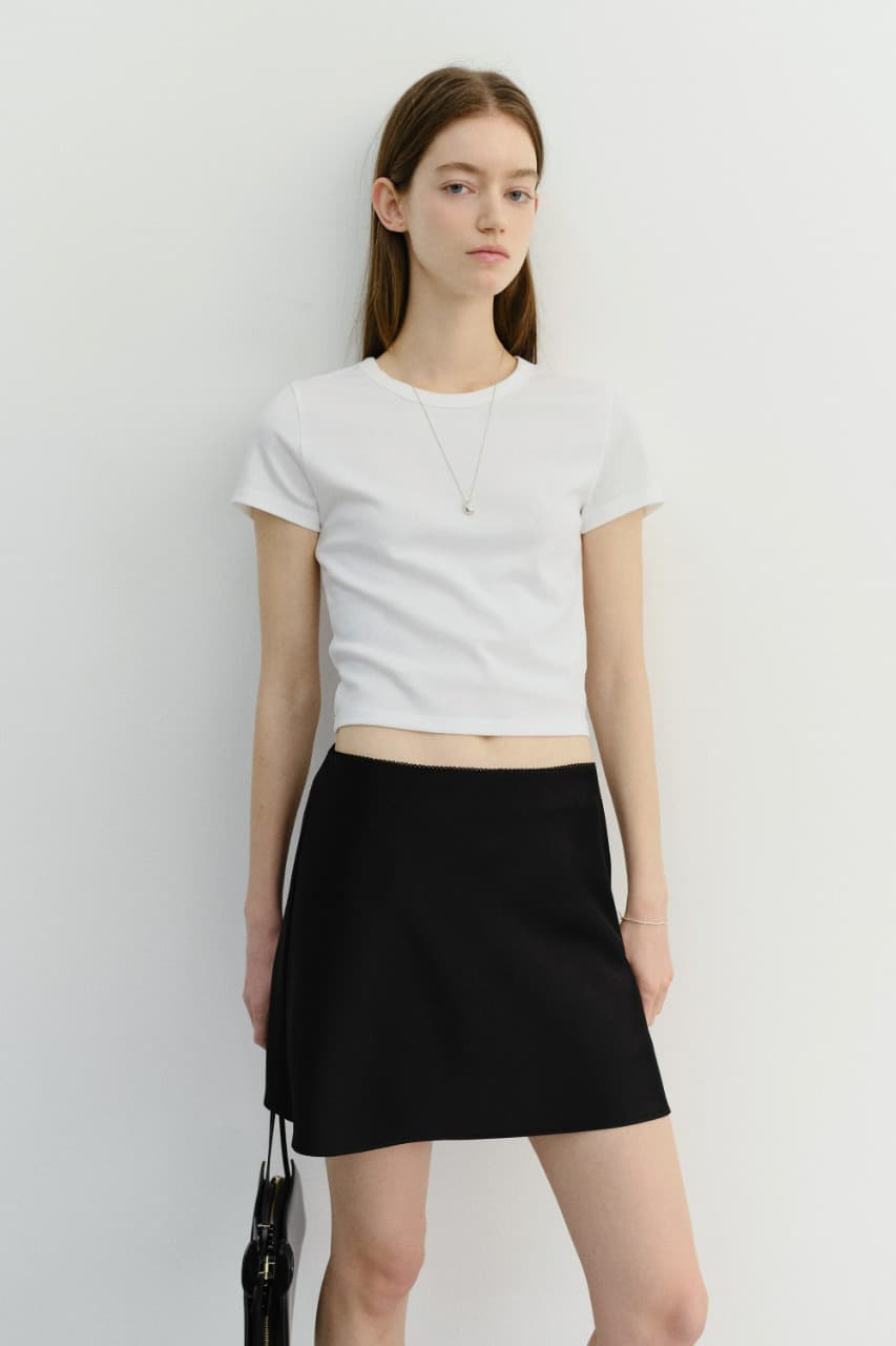 CROPPED SLIM TOP WHITE_UDTS6B224WT