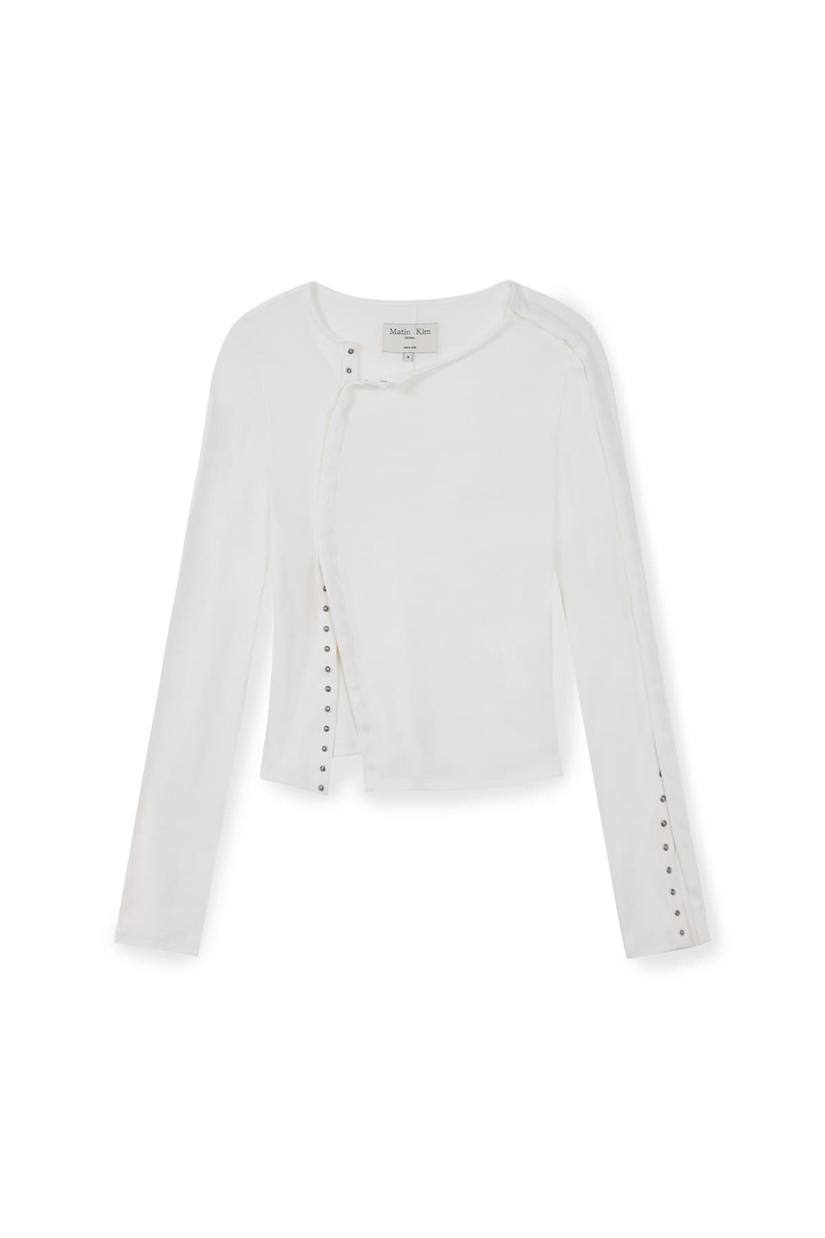 SNAP DETAIL SLIM TOP IN IVORY