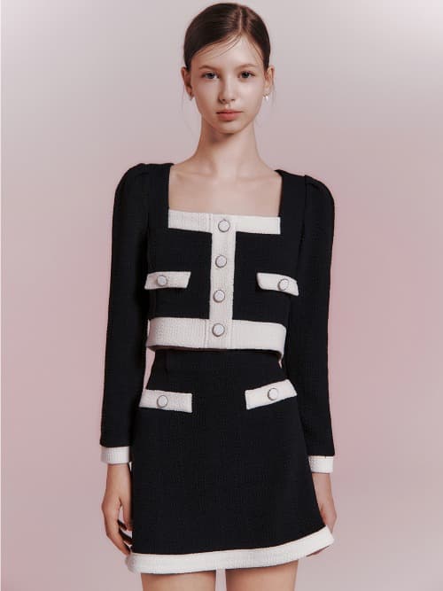 Lita tweed jersey jacket